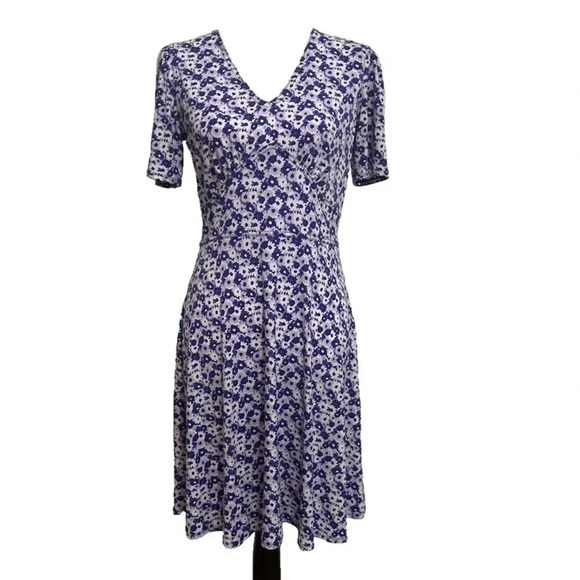 Michael Kors Carnation Jersey Midi Floral  Purple Dress. Small - Picture 3 of 8